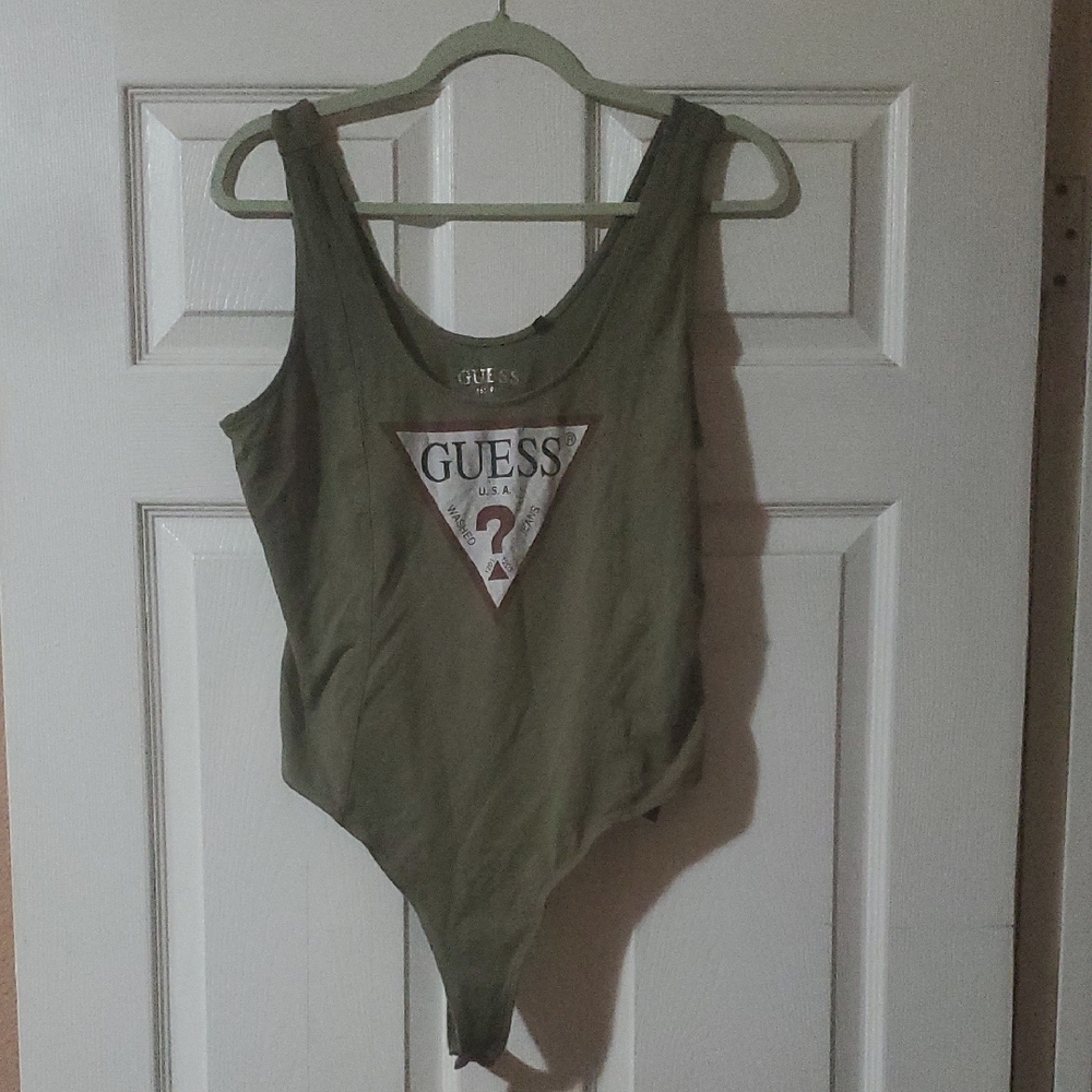 Guess Khaki Green Logo Bodysuit